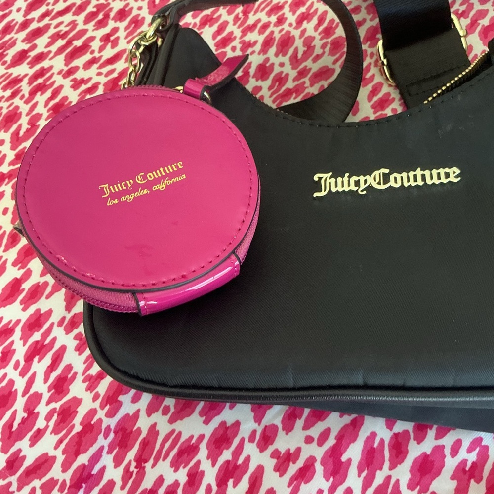 Juicy Couture Black and Pink Shoulder Bag Set